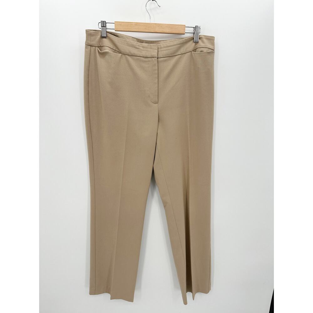 Talbots Women Tan‎ Khaki Heritage Dress Pants Straight Leg Business Slacks 12